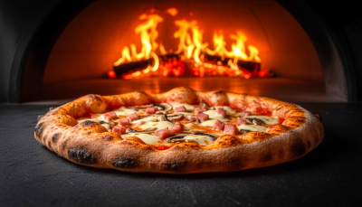 Pizza Funghi and Ham