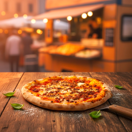 Pizza mit Rindfleisch